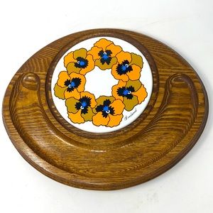 Goodwood 70s Vintage Floral Wood‎ Cheese Tray